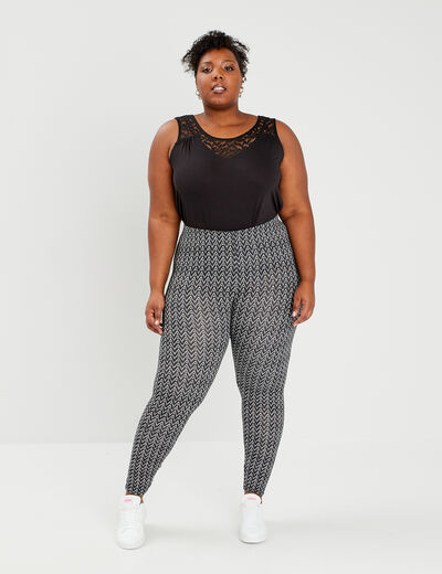 Legging en coton noir femme grande taille