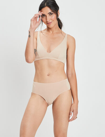 Soutien-gorge triangle microfibre sable femme