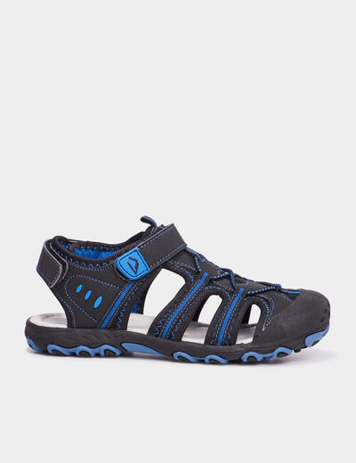 Sandales &agrave; bout renforc&eacute; avec scratchs bleu gar&ccedil;on