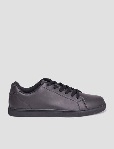 Tennis basses à lacets noir homme