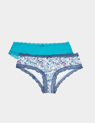 Lot 2 shortys microfibre ecru femme