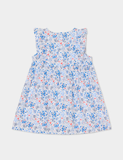 Robe patineuse avec volants coton Creeks ecru bébé fille