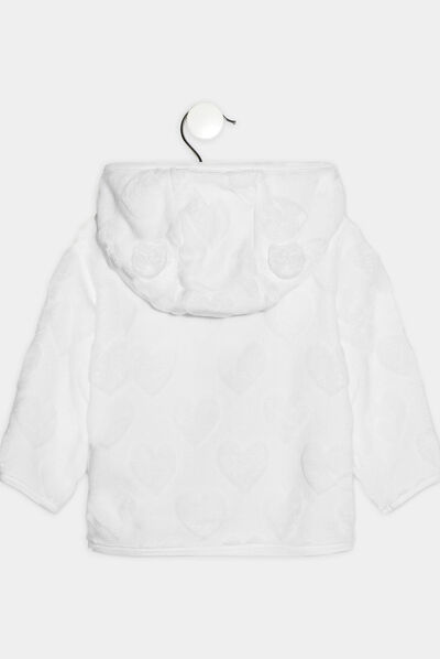 Gilet zippé à capuche ivoire bébé fille