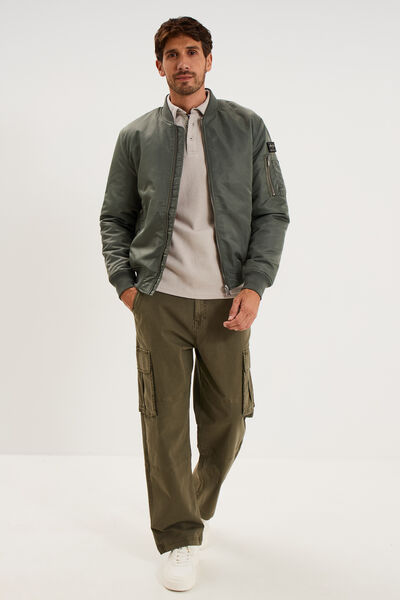 Blouson bomber d&eacute;perlant Liberto gris homme