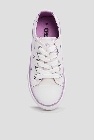 Tennis en toile à lacets Creeks blanc fille