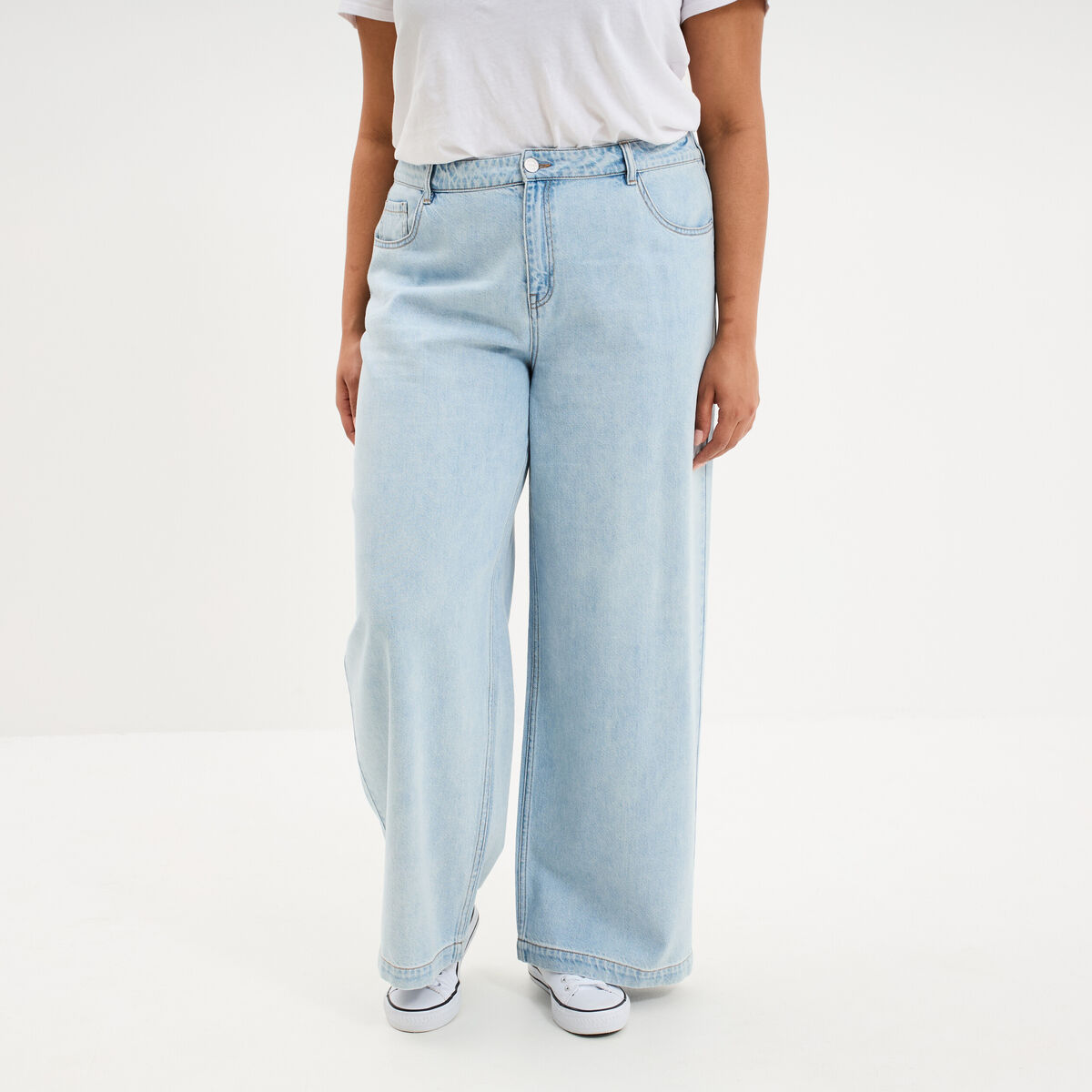 Jean large taille &eacute;lastiqu&eacute;e denim triple stone femme grande taille
