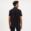 Chemise droite manches courtes noir homme