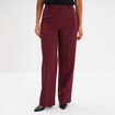 Pantalon droit avec pinces violet foncé femme