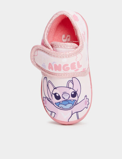 Chaussons bottillons Stitch rose bébé fille