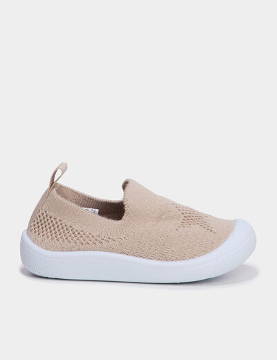 Baskets bout renforc&eacute; &agrave; semelle souple sable b&eacute;b&eacute; gar&ccedil;on
