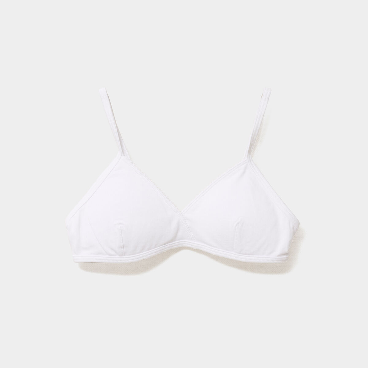 Soutien-gorge triangle padd&eacute; coton blanc fille
