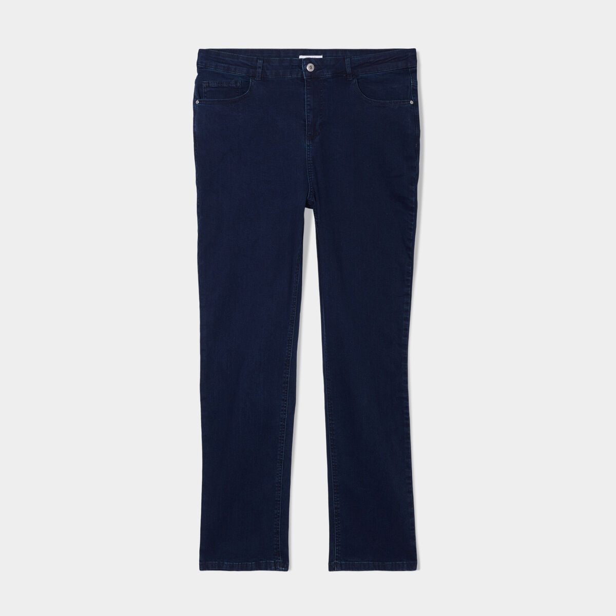 Jeans regular taille haute denim blue black femme grande taille