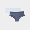 Lot 2 shortys bandes dentelle bleu ciel femme
