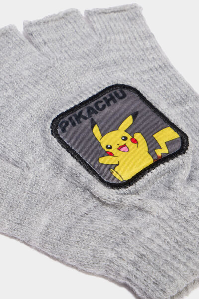 Gants 2-en-1 Pok&eacute;mon Pikachu gris gar&ccedil;on