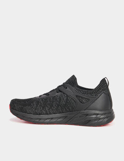Baskets running lacets élastiqués noir garçon