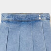 Jupe-short en jean avec plis coton denim double stone fille