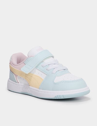 Baskets &agrave; scratchs Puma Rebound Slam bleu pastel fille