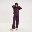 Sweat hoodie manches longues &agrave; capuche violet fonc&eacute; femme