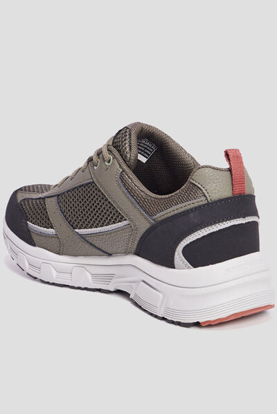 Baskets running mémoire forme Skechers vert kaki homme