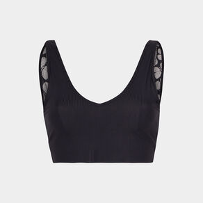 Soutien-gorge brassière côtelé dentelle noir femme