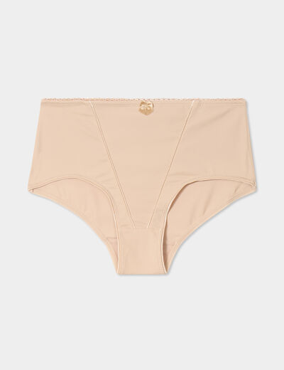 Culotte taille haute beige femme