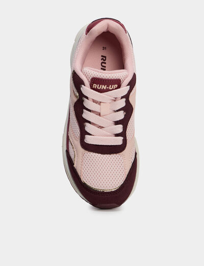 Baskets running &agrave; lacets rose fille