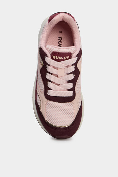 Baskets running &agrave; lacets rose fille