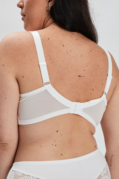 Soutien-gorge emboîtant microfibre blanc femme grande taille