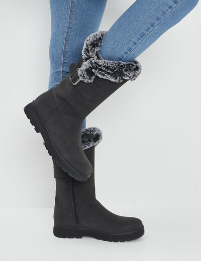 Bottes fourrées noir femme