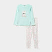 Ensemble pyjama legging et t-shirt bleu turquoise fille
