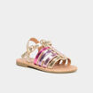 Sandales plates avec brides multicolore fille