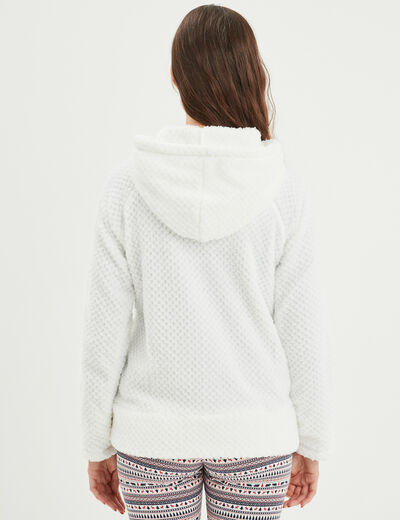 Veste de pyjama effet polaire ivoire femme