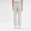 Pantalon cigarette coton élastiqué blanc femme