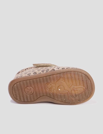 Bottillons à scratchs en cuir marron bébé fille