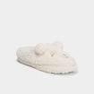 Chaussons mules effet polaire blanc femme