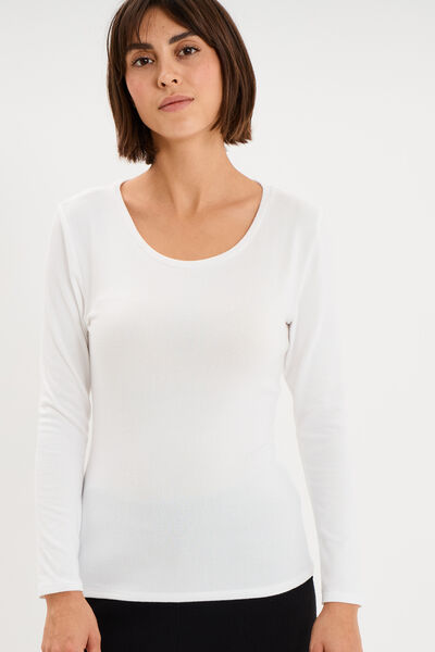 T-shirt thermique manches longues blanc femme
