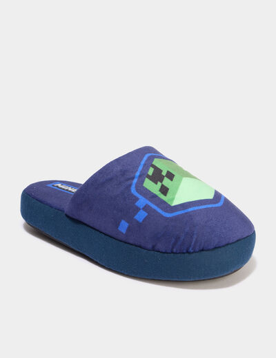 Chaussons mules Minecraft bleu gar&ccedil;on
