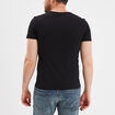 T-shirt manches courtes col tunisien noir homme