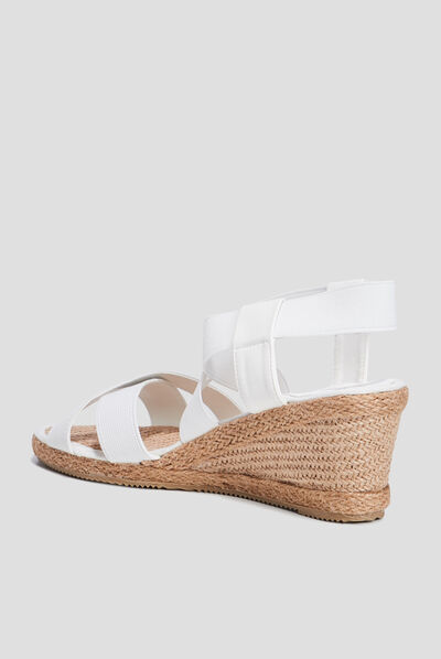 Sandales compensées blanc femme