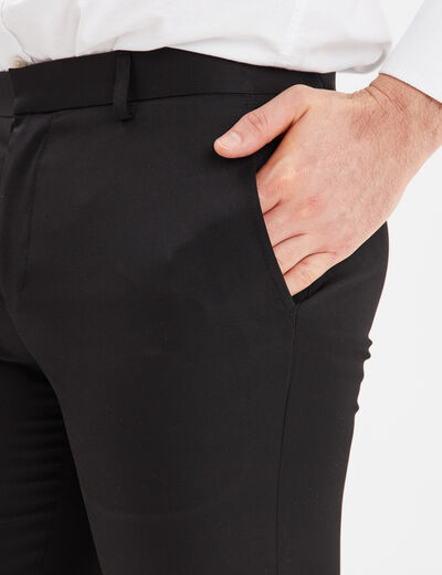 Pantalon droit avec pinces noir homme