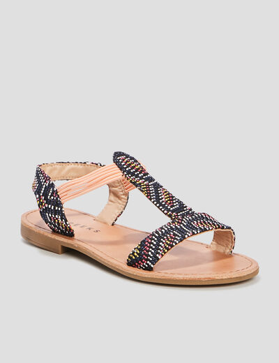 Sandales plates noir fille