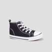 Tennis montantes en toile bout renforc&eacute; noir fille
