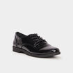 Derbies vernies &agrave; lacets noir femme