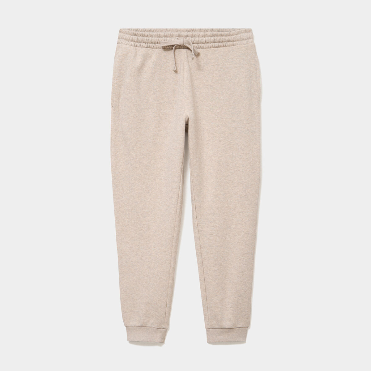 Pantalon jogging droit molleton beige homme
