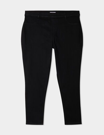 Jegging avec passants taille haute denim noir femme grande taille