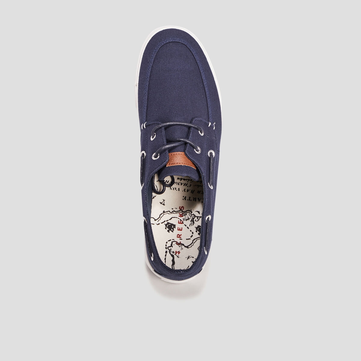 Chaussures bateau en toile bleu marine homme