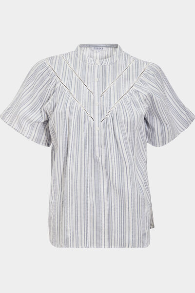 Blouse manches courtes Creeks ecru femme