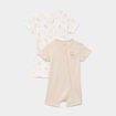 Lot 2 combishorts manches courtes coton taupe b&eacute;b&eacute;