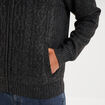 Gilet &agrave; torsades et col montant gris fonc&eacute; homme