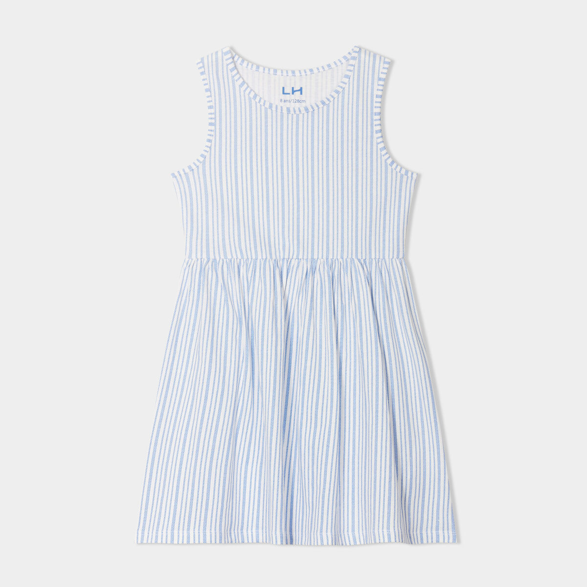 Robe patineuse sans manches coton ecru fille